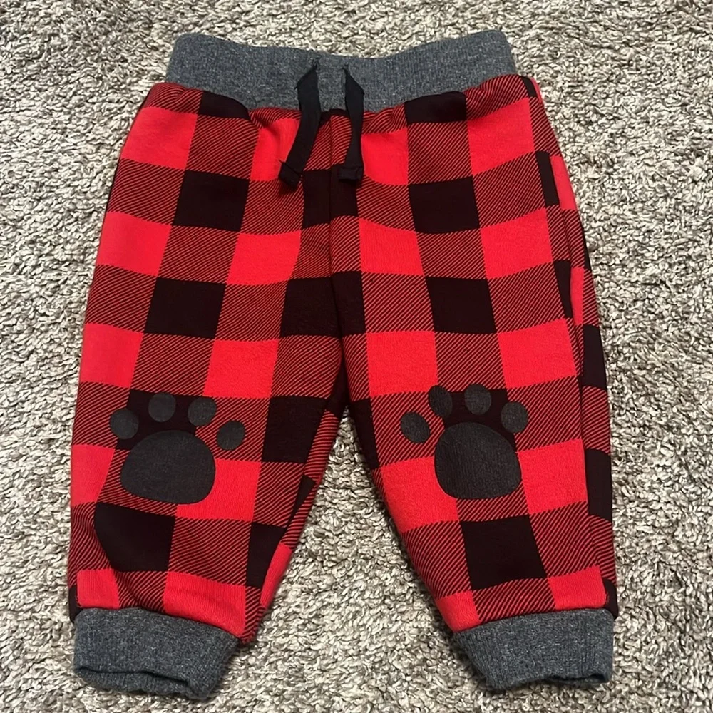 Lullaby Lane Cozy‎ Buffalo Plaid 3 Piece Set 3-6M NWOT